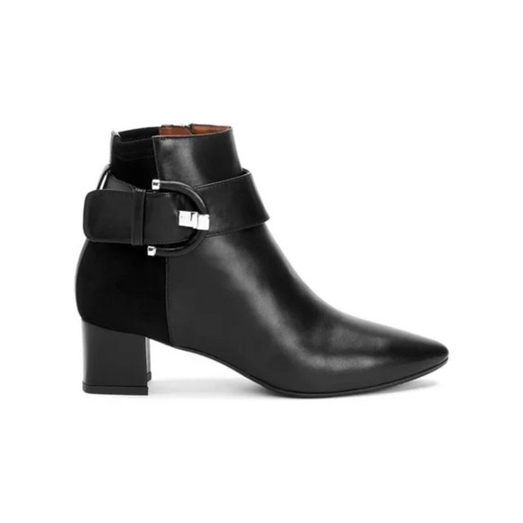 New Aquatalia 'Phiona' Black Leather Suede Bootie $525 - Picture 8 of 8